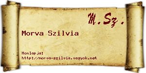 Morva Szilvia névjegykártya